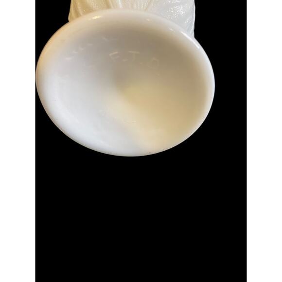 Vintage FTD Milkglass Planter Goblet Embossed Oak 6.5"h - Picture 5 of 5